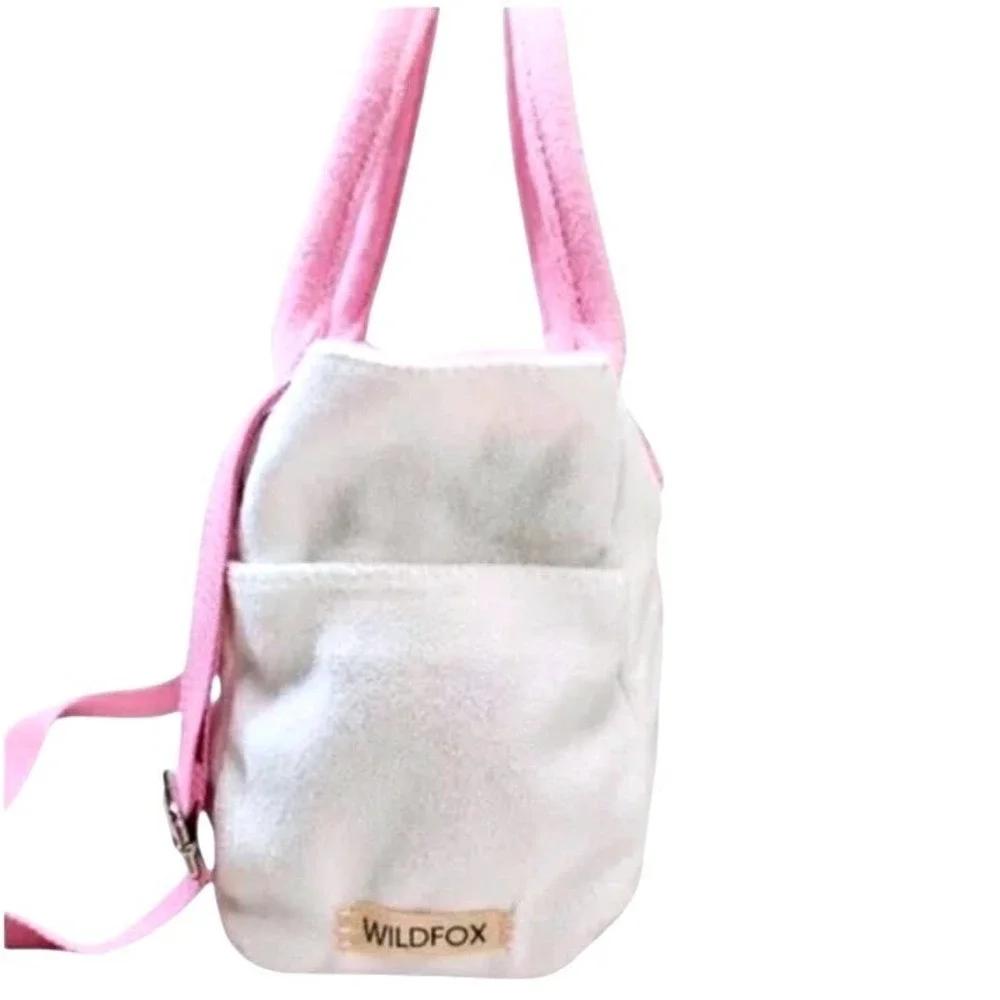 Wildfox Apres Tennis Brunch Club Terry Cloth Tote Bag Pink White‎ NWT